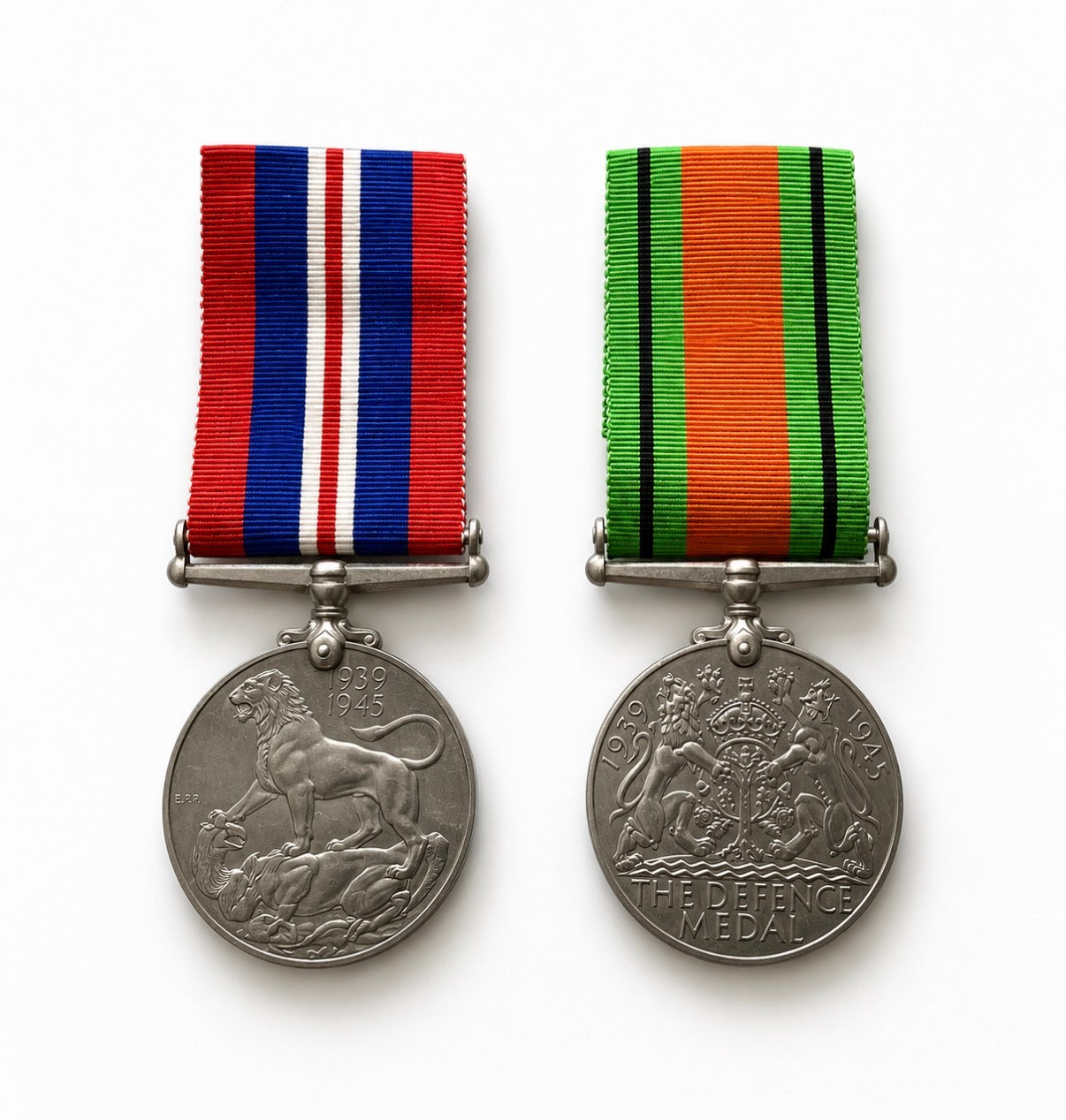 Original WW2 British Medal Group – 1939-45 Star, Africa Star, Defence Medal & War Medal Full Size