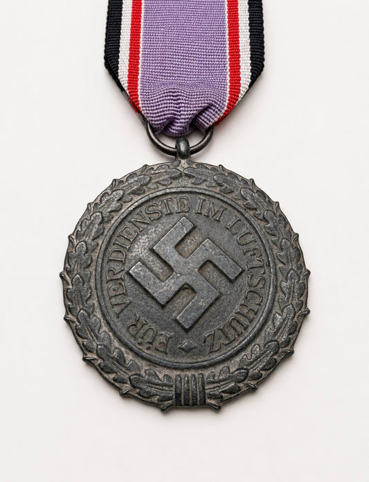Original WW2 German Luftschutz Medal 2nd Class 1938 Air Defence Decoration With Ribbon