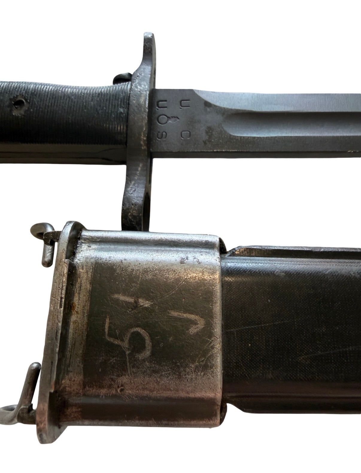 Original WW2 US M1 Garand M6 Bayonet & Scabbard U.C. Marked American Fighting Knife