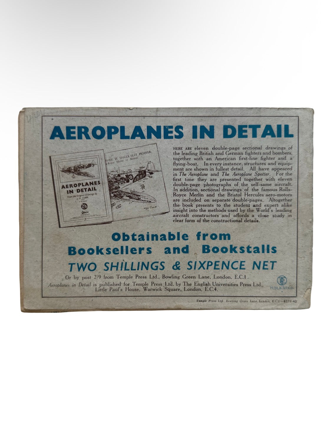WW2 RAF “Aeroplane Recognition Tests” Part IV Booklet – 1942 Aircraft Identification Training Manual