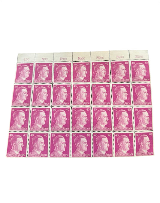 WW2 German Adolf Hitler Stamp Sheet 40 Reichspfennig | Third Reich Original