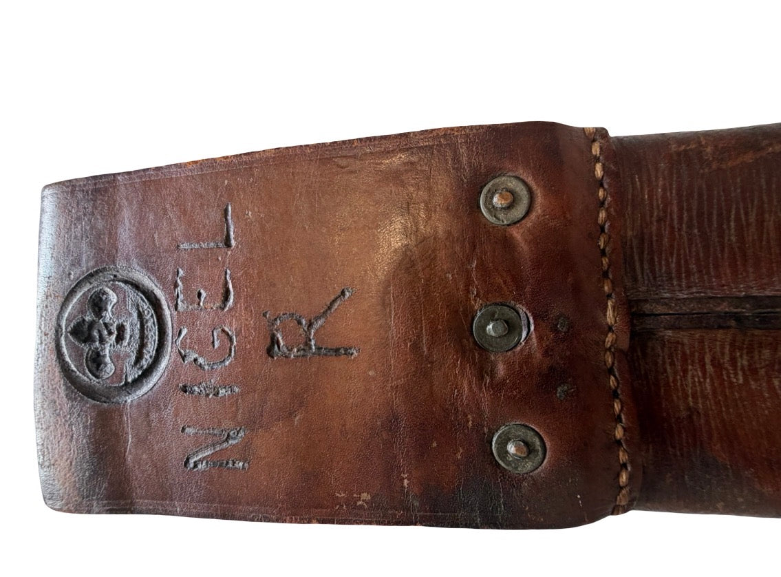 Original British WW2 Military Machete & Leather Scabbard Sheffield 1945 Jungle Fighting Knife