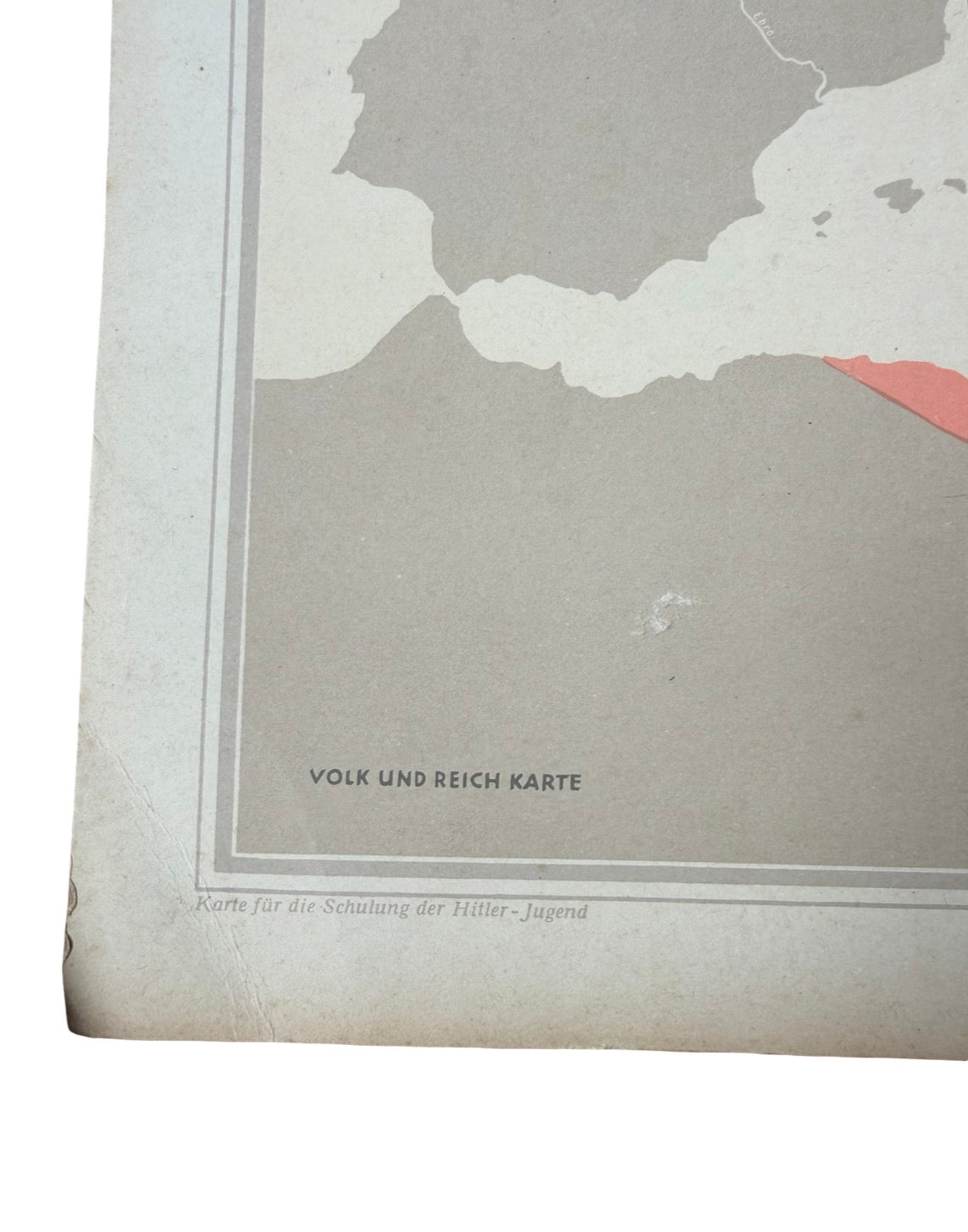 Rare Original Hitler Youth Hohenstaufen Reich Propaganda Map – Third Reich Educational Chart