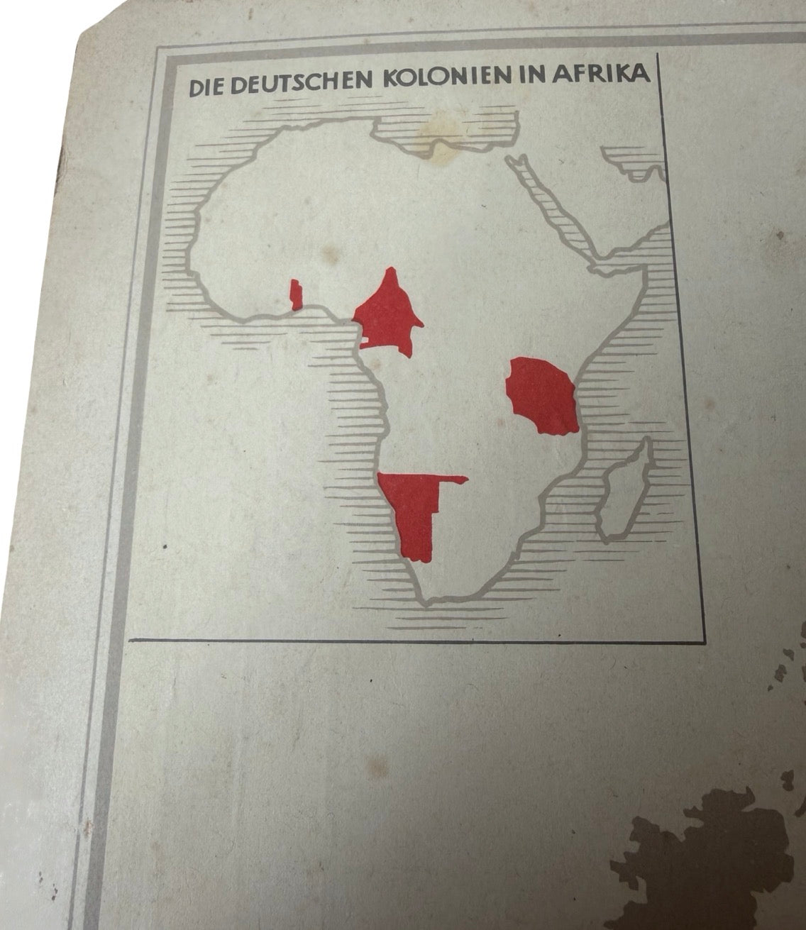 Rare Original Hitler Youth Colonial Propaganda Map – Third Reich Educational Chart