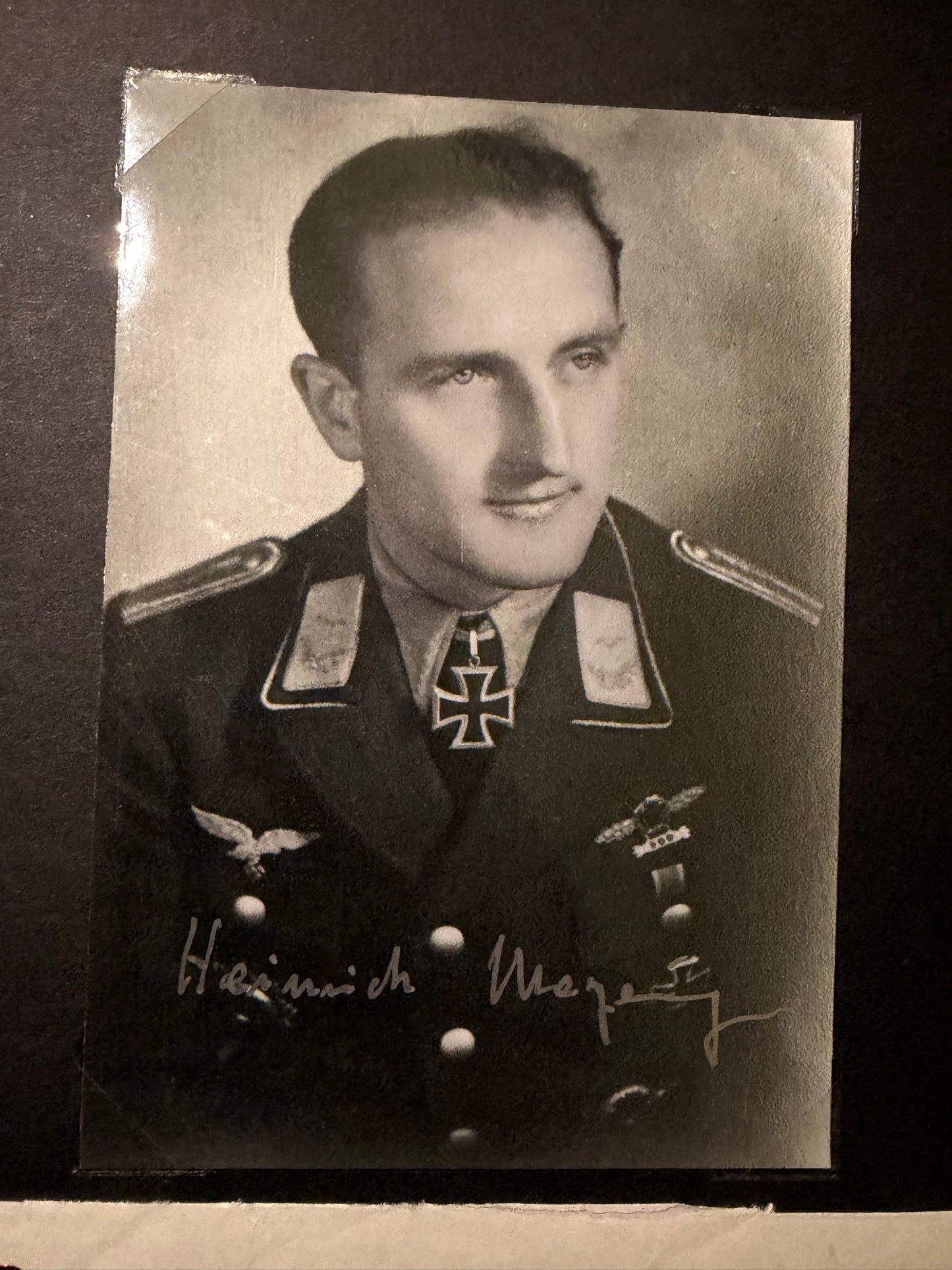 WW2 Luftwaffe Knight’s Cross Holder Heinrich Meyering Signed Photo & Envelope