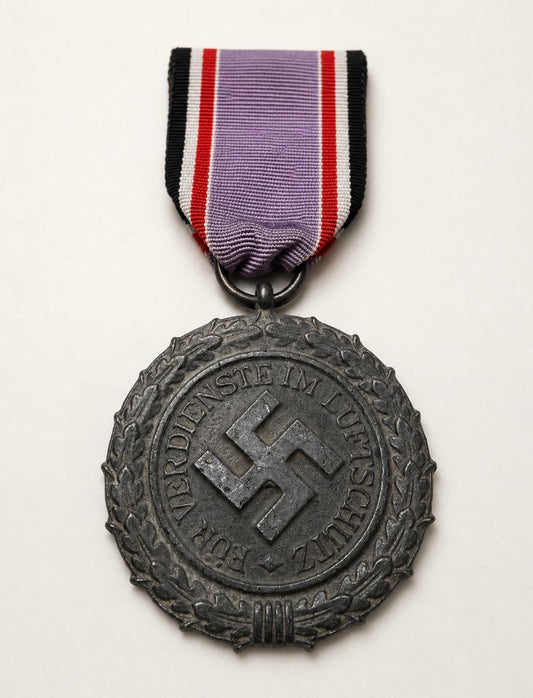 Original WW2 German Luftschutz Medal 2nd Class 1938 Air Defence Decoration With Ribbon