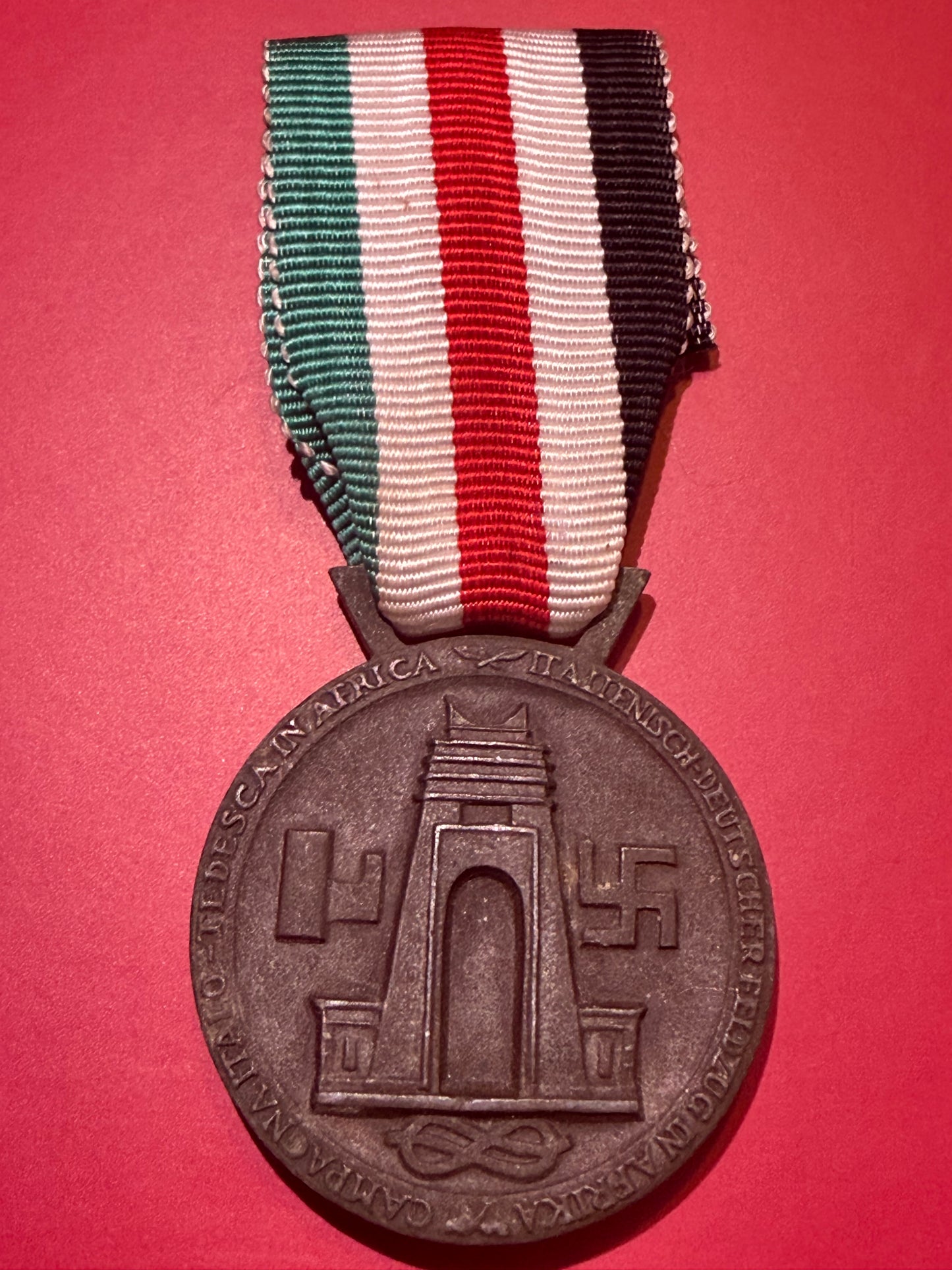 Original WW2 Italo-German Africa Campaign Medal (Bronze) With Ribbon