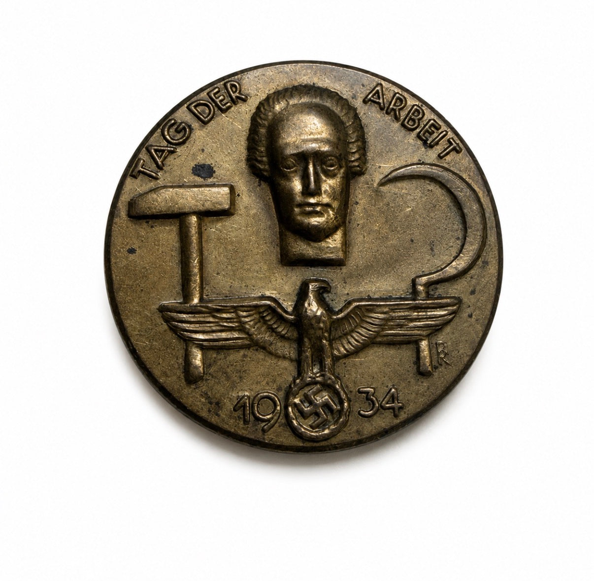 Original 1934 German Tag Der Arbeit Badge – Day of Labour Tinnie Nürnberg