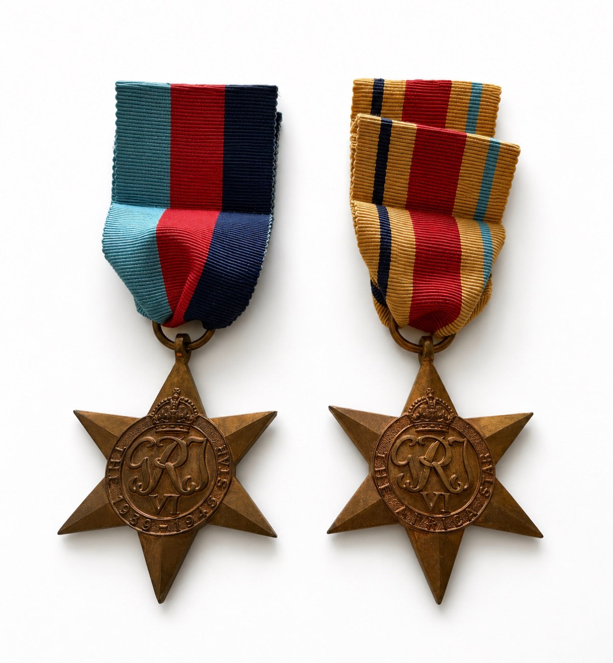 Original WW2 British Medal Group – 1939-45 Star, Africa Star, Defence Medal & War Medal Full Size