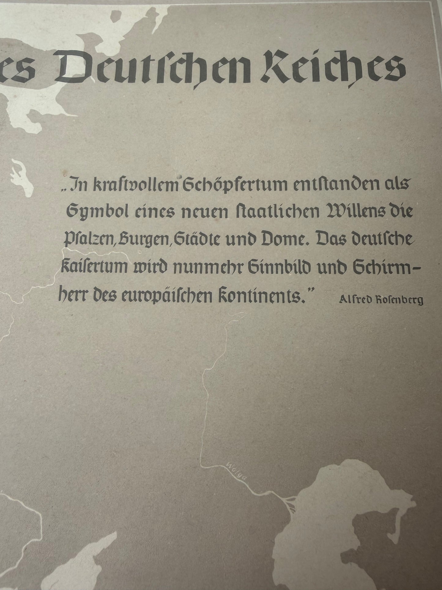 Rare Original Hitler Youth Hohenstaufen Reich Propaganda Map – Third Reich Educational Chart