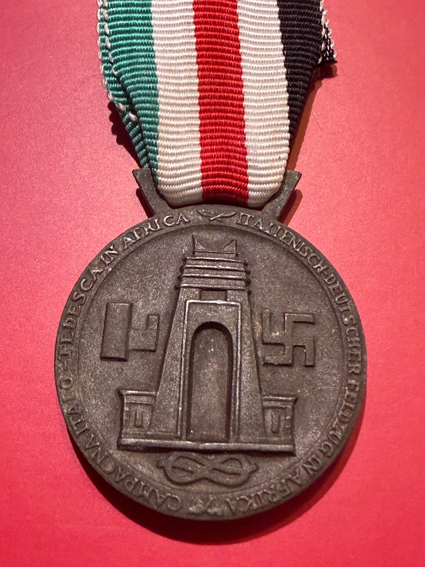 Original WW2 Italo-German Africa Campaign Medal (Bronze) With Ribbon