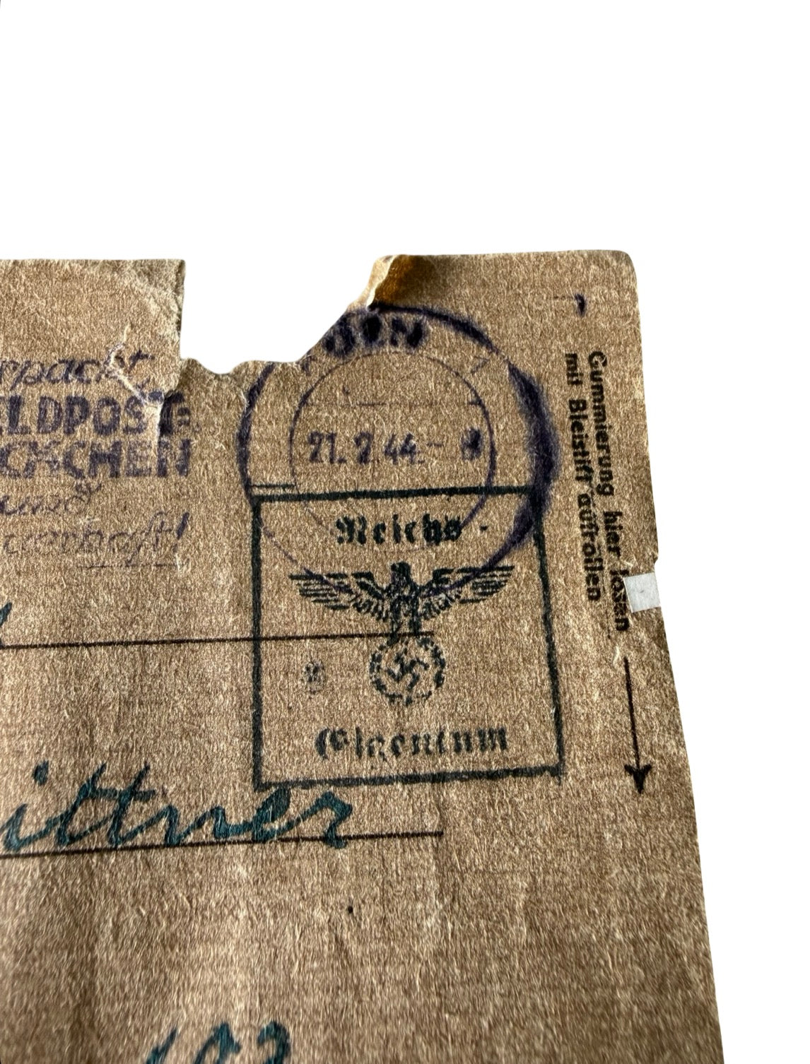 WW2 German Feldpost Envelope – Dated 1944 – Original Third Reich Military Mail Cover