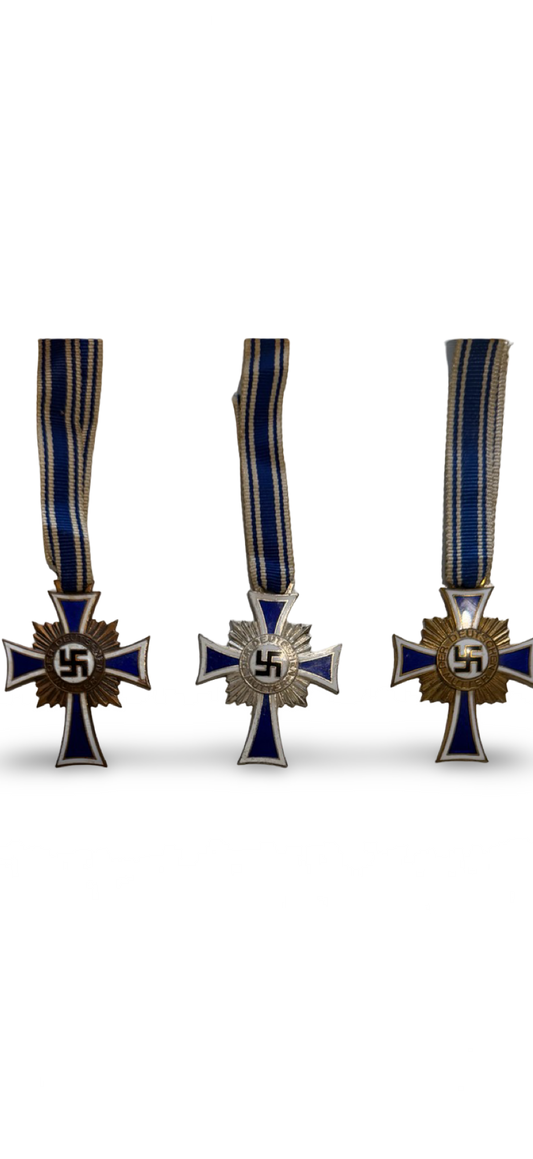 Original WW2 German Mother’s Cross Set – Bronze, Silver & Gold Grades Complete Trio